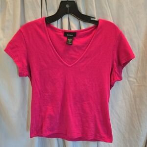 Express Women's Bright Pink Short Sleeve Top